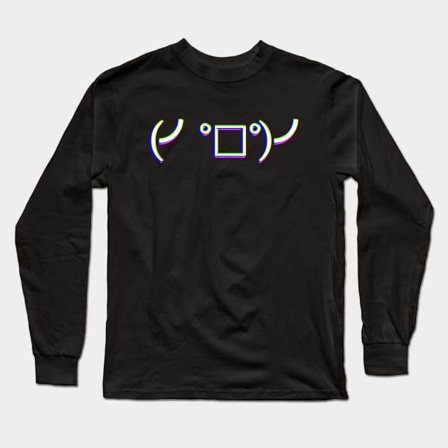 Kaomoji -Angry Flip Long Sleeve T-Shirt by teresacold